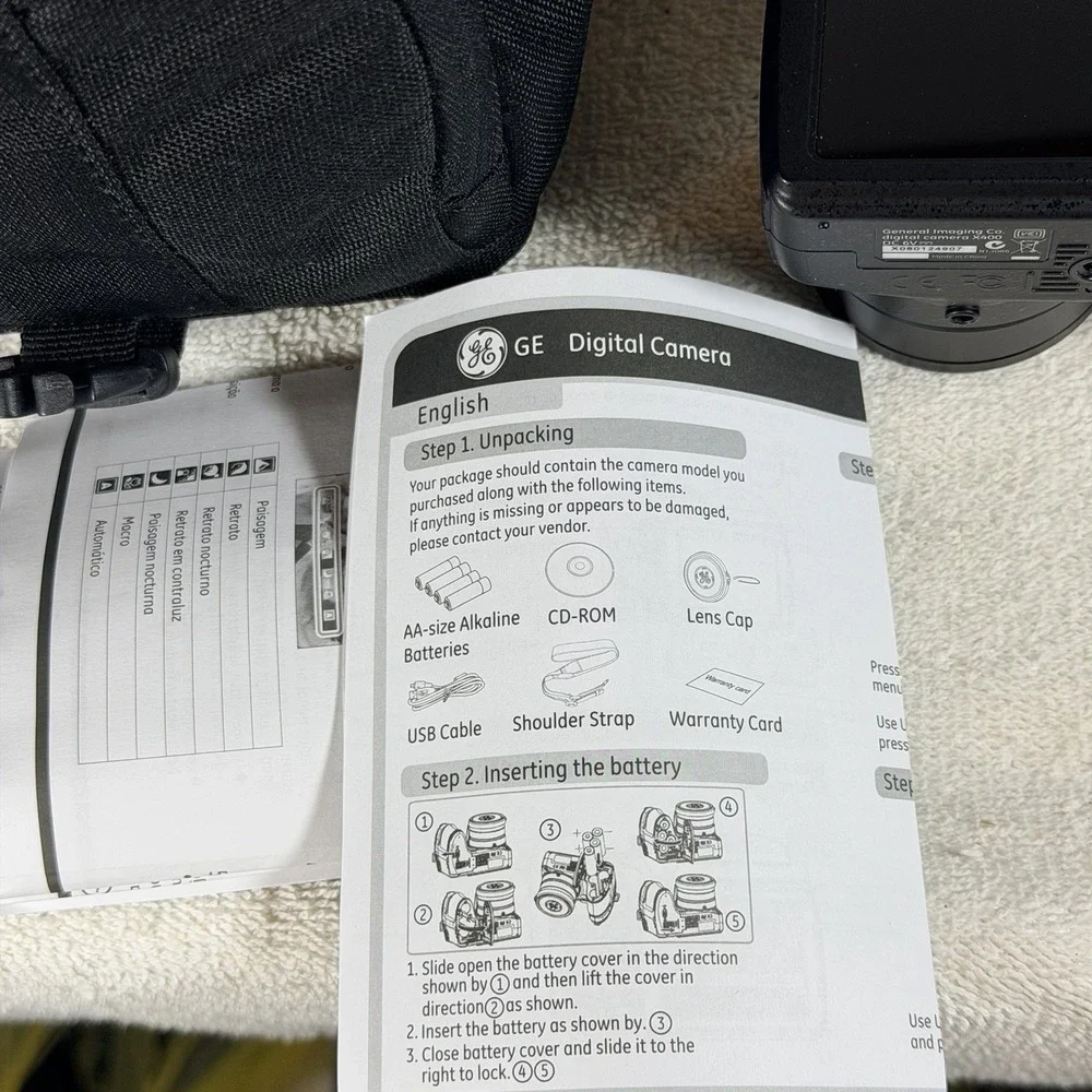 GE X400 Digital Camera Preowned With Camara Bag Booklet And Cable Included